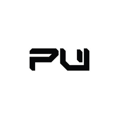PU monogram logo design letter text name symbol monochrome logotype alphabet character simple logo