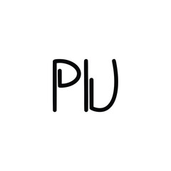 PU monogram logo design letter text name symbol monochrome logotype alphabet character simple logo
