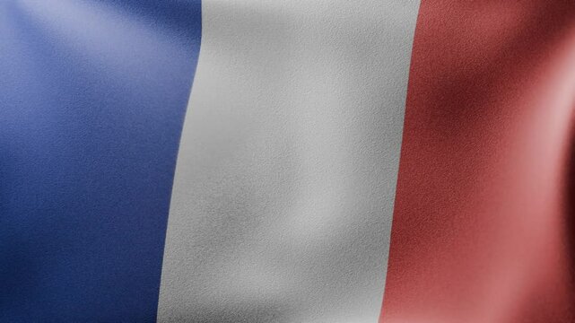 3d animation of waving flag, national flag of France, French, Paris, HD, 4k