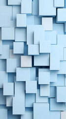 Obraz premium Abstract light blue cube background texture, 3D render, digital art, website design