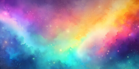 Obraz premium Cosmic Watercolor Galaxy. A Dreamy Abstract Space Landscape