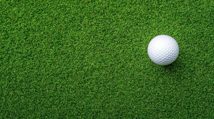 Close Up of Golf Ball on Lush Green Grass