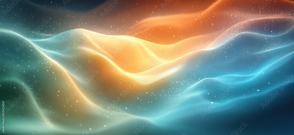 Aufkleber Vibrant Gradient Background with Teal and Yellow Soft Light Noise Texture Design