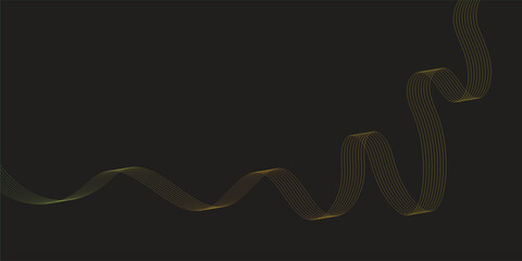  Abstract backdrop with luxury and colorful waves on dark background. Modern technology background, wave design. Vector illustratio