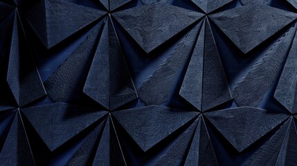 Modern, Abstract Black and Dark Blue Background with Geometric Shapes, Line Stripes, Triangles, Angles and a Stunning 3D Effect.