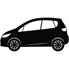 Stylish Hatchback Car Silhouette Vector Design