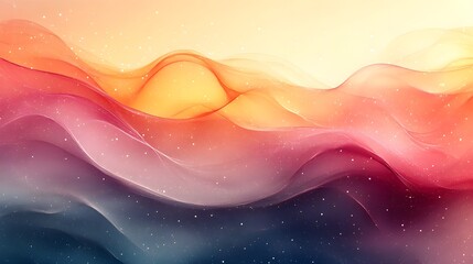 A gradient backdrop of soft yellow and pastel pink with abstract transparent shapes.