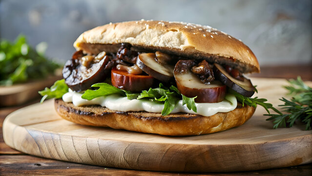 Grilled Eggplant & Mushroom Sandwich Recipe. A Delicious Vegetarian Option