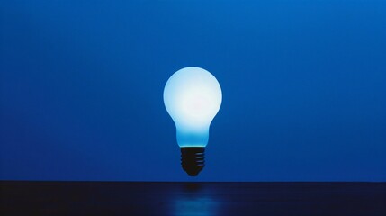 Bright glowing light bulb in minimalist design, symbolizing innovation, creativity, and clarity, with ample copy space for text or branding. Concept of ideas,hope,inspiration and solutions.