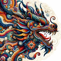 Fototapeta premium Colorful Dragon Head Art