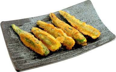 Crispy Fried Stuffed Chili Peppers on Plate