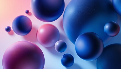 Abstract Sphere Composition: A Symphony of Blue and Pink
