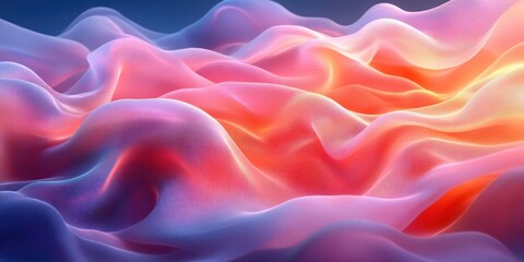 Obraz premium Flowing Fabric Abstract Soft Pastel Colors 3D Render Minimalist Design