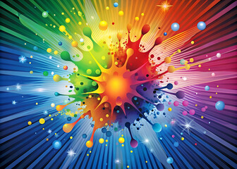 Abstract Rainbow Color Splash. Vibrant Digital Art Background