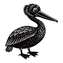 Obraz premium pelican on white vector illustration 