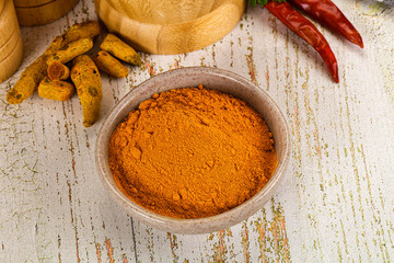 Tumeric curcuma powder for culinary