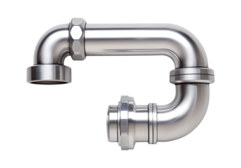 Stainless steel p trap plumbing pipe fitting.