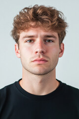 Fototapeta premium Real caucasian man with blank expression