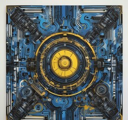 Fototapeta premium Illustration of abstract technology background.
