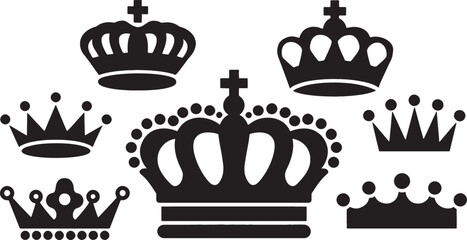 Crown icons set. Crown symbol collection. Vector design illustration