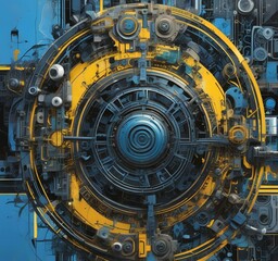 Fototapeta premium Illustration of abstract technology background.