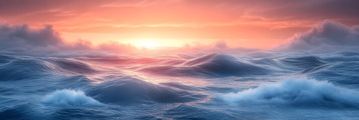 A gradient of coral red blending into icy blue.