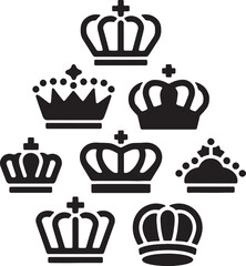 Crown icons set. Crown symbol collection. Vector design illustration