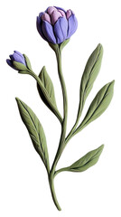 PNG Wildflower leaf clay handcrafted.