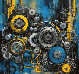 Fototapeta premium Illustration of abstract technology background.