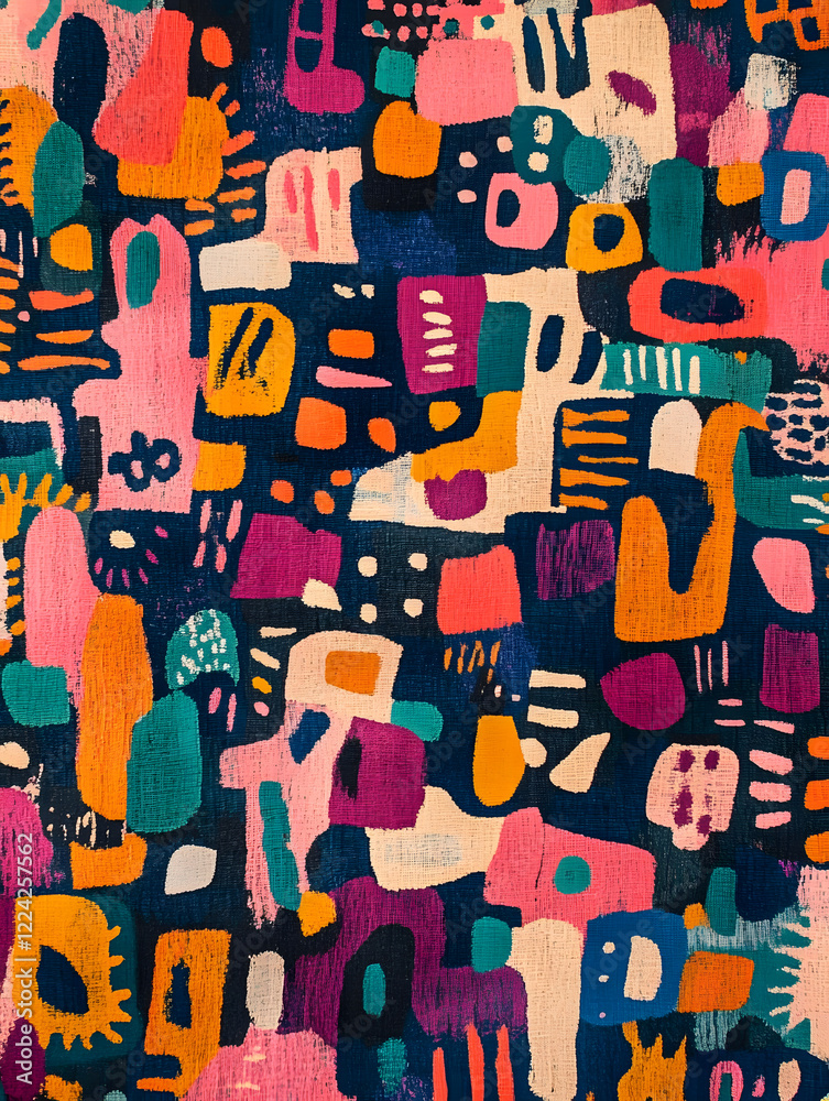 Aufkleber colorful abstract pattern with bold creative brush strokes for artistic backgrounds : generative ai