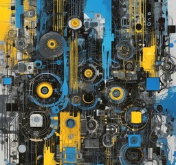 Fototapeta premium Illustration of abstract technology background.