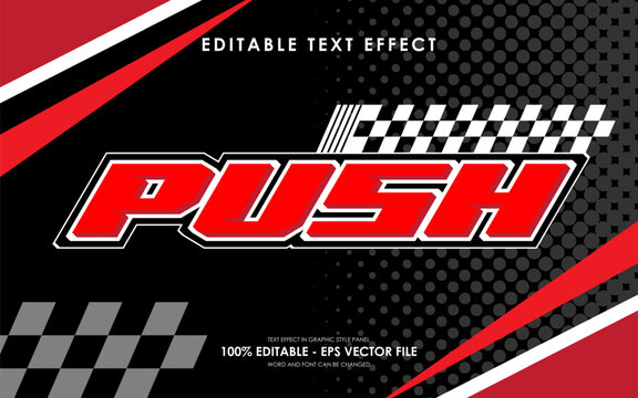 Editable Push Racing Text Effect with a Racing-Themed Background