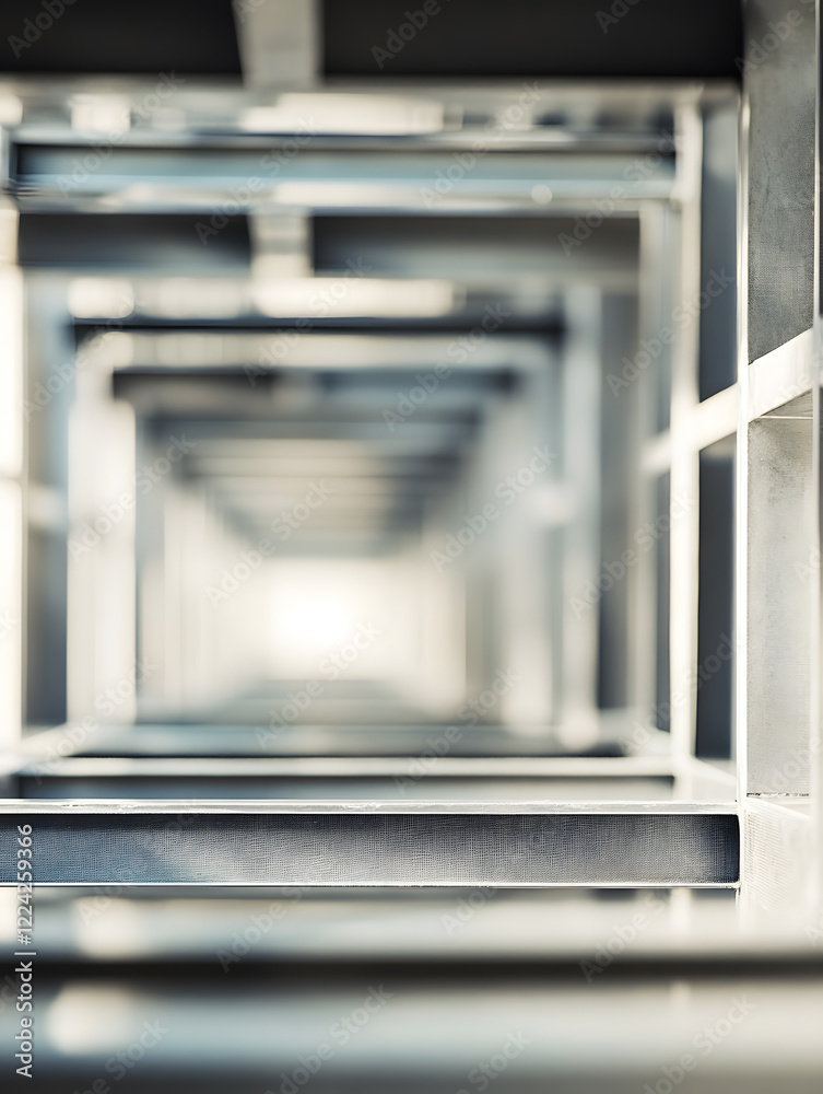 Aufkleber abstract metal geometry depth industrial structure : generative ai
