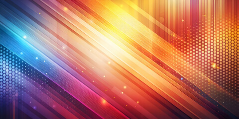 Abstract Geometric Background with Colorful Stripes and Diagonal Lines