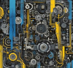 Fototapeta premium Illustration of abstract technology background.