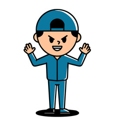 Illustration of a boy vector is waving