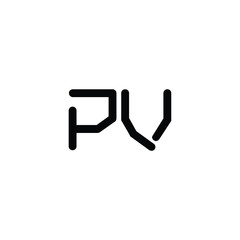 PV monogram logo design letter text name symbol monochrome logotype alphabet character simple logo