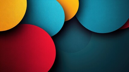 Abstract Colorful Overlapping Circles Design Background Texture Vivid Red Blue Yellow Circles Pattern