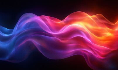 Obraz premium Futuristic Abstract Design with Smooth Curves and Soft Neon Lights in Vibrant Color Gradient