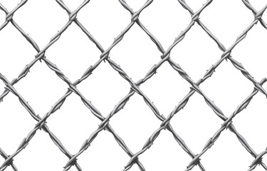 Fototapeta premium Repeating pattern of barbed wire on red background