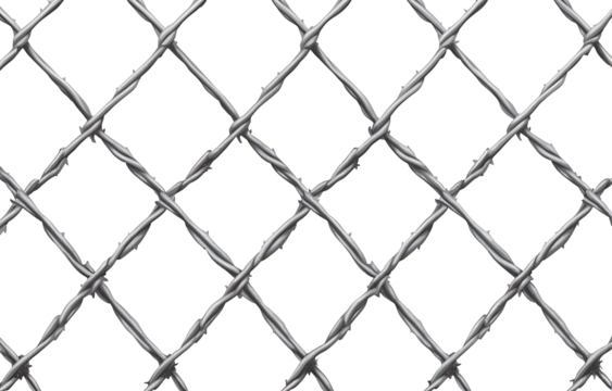 Repeating pattern of barbed wire on red background