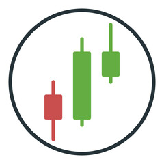 Financial Graph in Circle vector Crypto-currency Analytics icon or design element