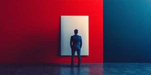 Obraz premium Exploring the Depths of Emotion in a Modern Art Gallery Setting