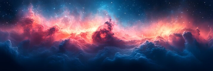 Fototapeta premium A gradient of nebula-inspired pink blending into icy cyan.
