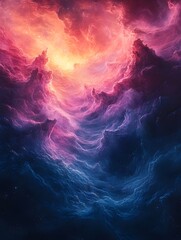 A gradient of nebula-inspired pink blending into icy cyan.