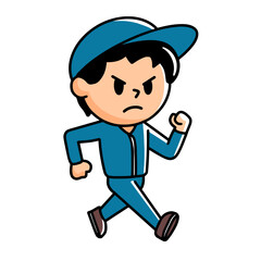 Illustration of boys is running