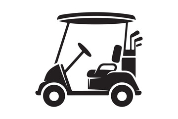 Modern Golf Cart Silhouette Minimalist Vector Art