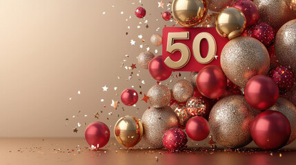50 years old balloons number 50th anniversary