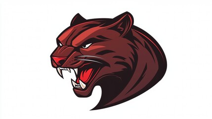 Obraz premium Stylized illustration of a fierce panther head with bold colors and dynamic features