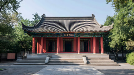 Fototapeta premium Historic Chinese Pavilion in Serene Garden Setting with Traditional Architecture : Generative AI